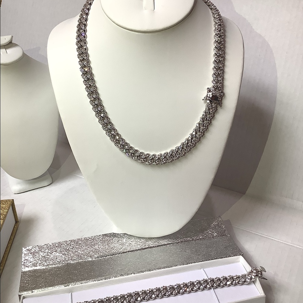 Stainless steel wg finish chain&bracelet set